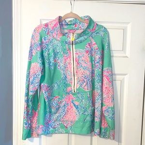 Lilly Pulitzer Popover in pink/green print XL